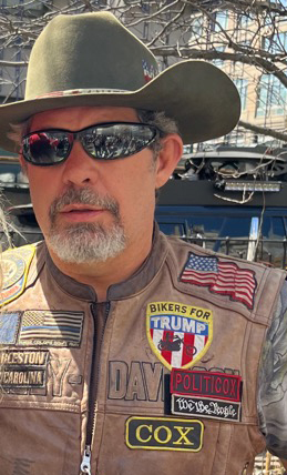 Chris Cox Bikers for Trump wearing Watson Hat